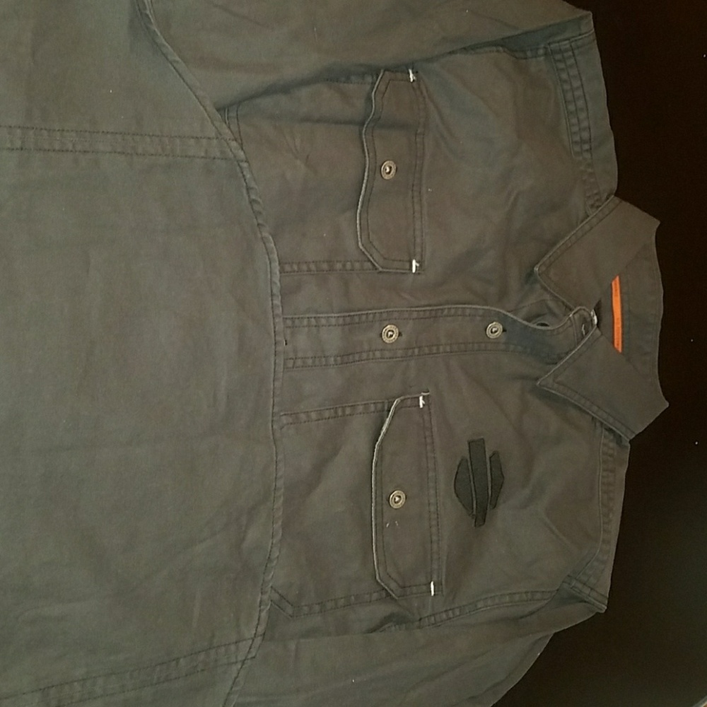 Mens long sleeve denim Harley shirt